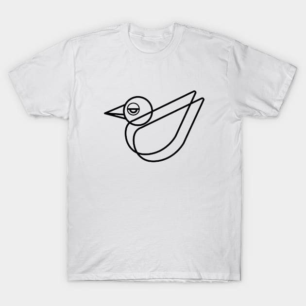 Minimalist Bird Lineart T-Shirt by livania